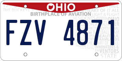 OH license plate FZV4871