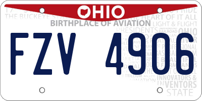 OH license plate FZV4906