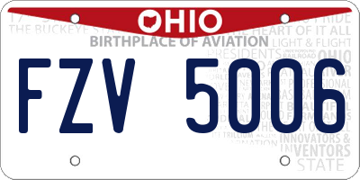 OH license plate FZV5006
