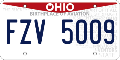 OH license plate FZV5009