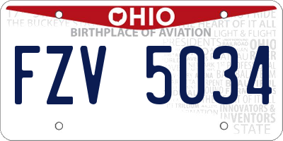 OH license plate FZV5034