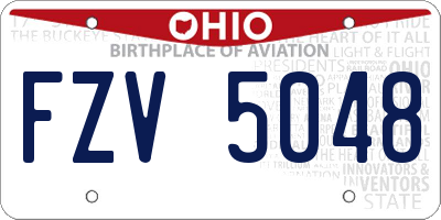 OH license plate FZV5048