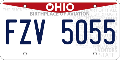 OH license plate FZV5055