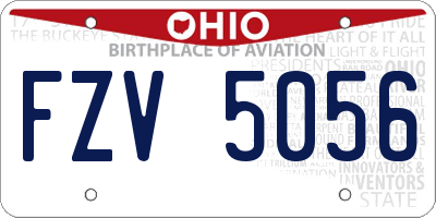 OH license plate FZV5056