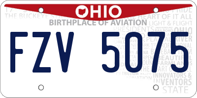 OH license plate FZV5075