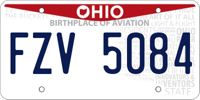 OH license plate FZV5084