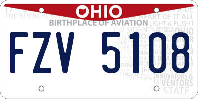 OH license plate FZV5108