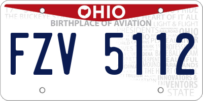 OH license plate FZV5112