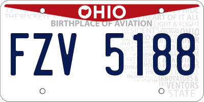 OH license plate FZV5188