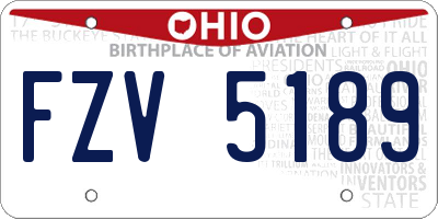 OH license plate FZV5189