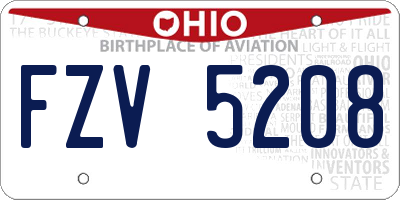 OH license plate FZV5208