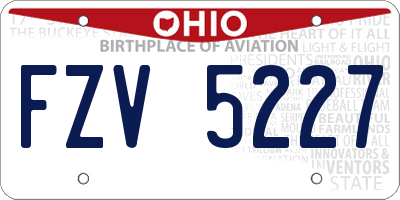OH license plate FZV5227