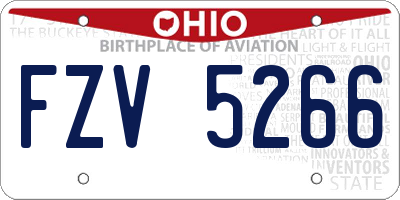 OH license plate FZV5266