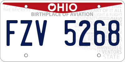 OH license plate FZV5268