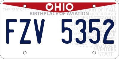 OH license plate FZV5352