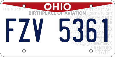 OH license plate FZV5361