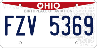 OH license plate FZV5369