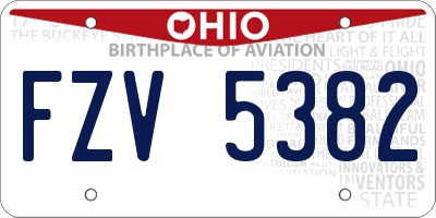 OH license plate FZV5382