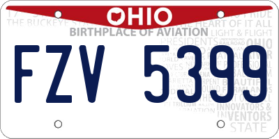 OH license plate FZV5399