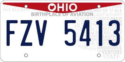 OH license plate FZV5413