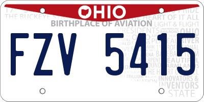 OH license plate FZV5415