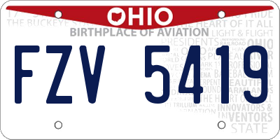 OH license plate FZV5419