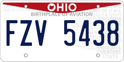 OH license plate FZV5438