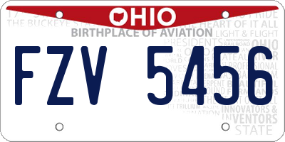 OH license plate FZV5456
