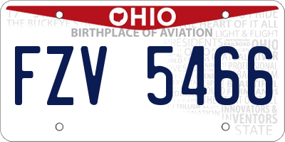 OH license plate FZV5466