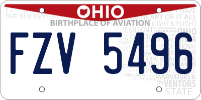 OH license plate FZV5496