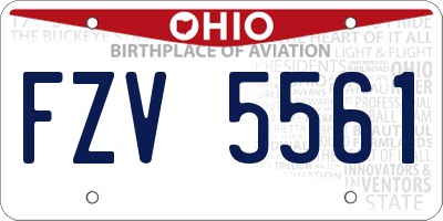 OH license plate FZV5561