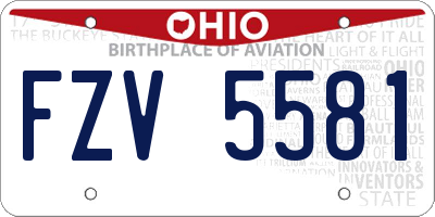 OH license plate FZV5581