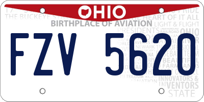 OH license plate FZV5620