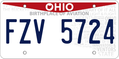 OH license plate FZV5724
