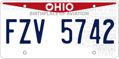 OH license plate FZV5742