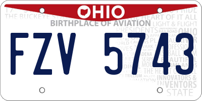 OH license plate FZV5743