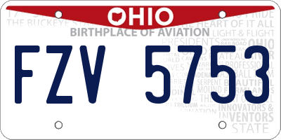 OH license plate FZV5753