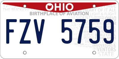 OH license plate FZV5759
