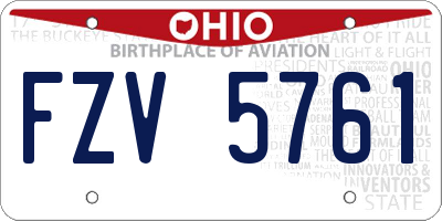 OH license plate FZV5761