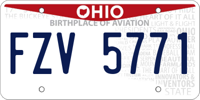 OH license plate FZV5771