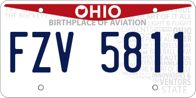 OH license plate FZV5811