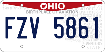 OH license plate FZV5861