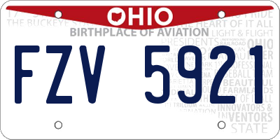 OH license plate FZV5921