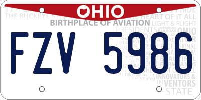 OH license plate FZV5986