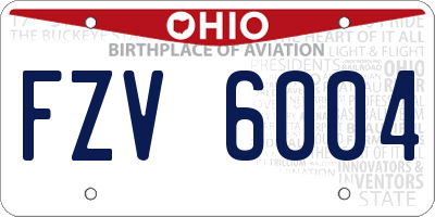 OH license plate FZV6004