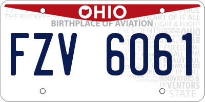 OH license plate FZV6061