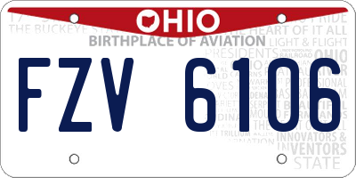 OH license plate FZV6106
