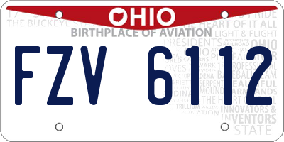 OH license plate FZV6112