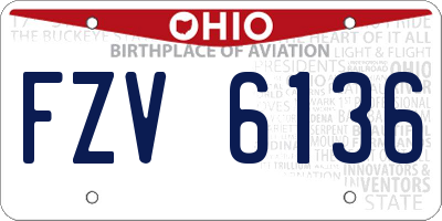 OH license plate FZV6136