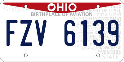 OH license plate FZV6139
